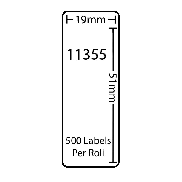 S0722550 Dymo LW 19mm x 51mm 500 Labels per Roll