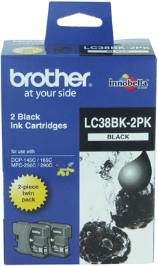 LC38BK2 Brother Black Twin Cartridge Set