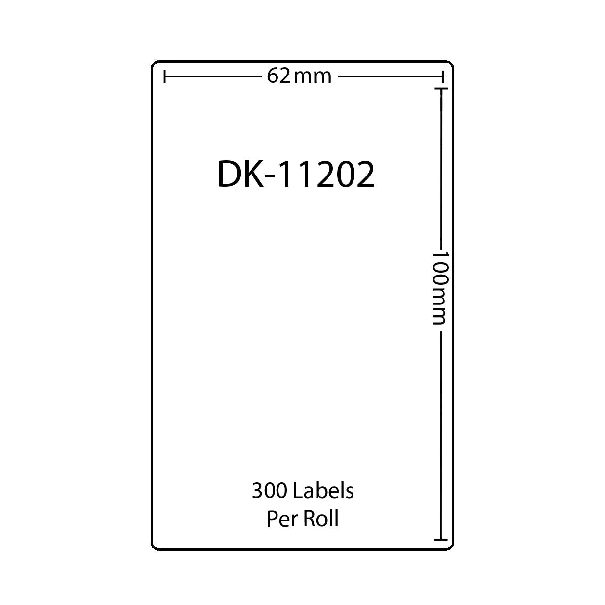 DK11202 Compatible 62mm x 100mm 300 per roll Shipping Labels for Brother