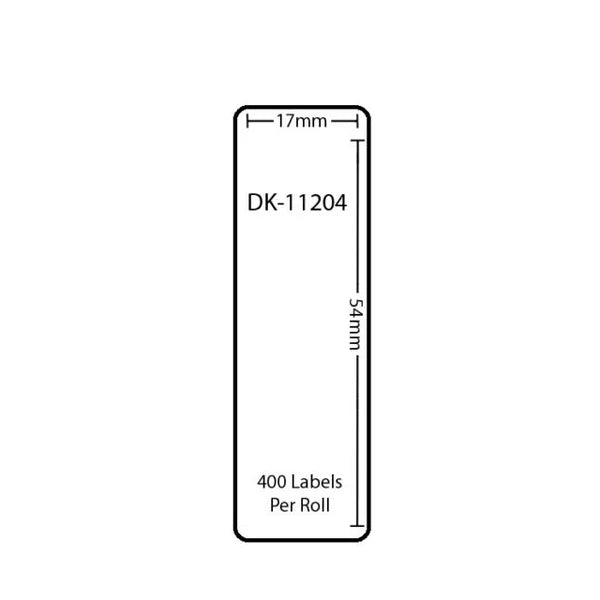 DK11204 Compatible 17mm x 54mm 400 per roll Labels for Brother