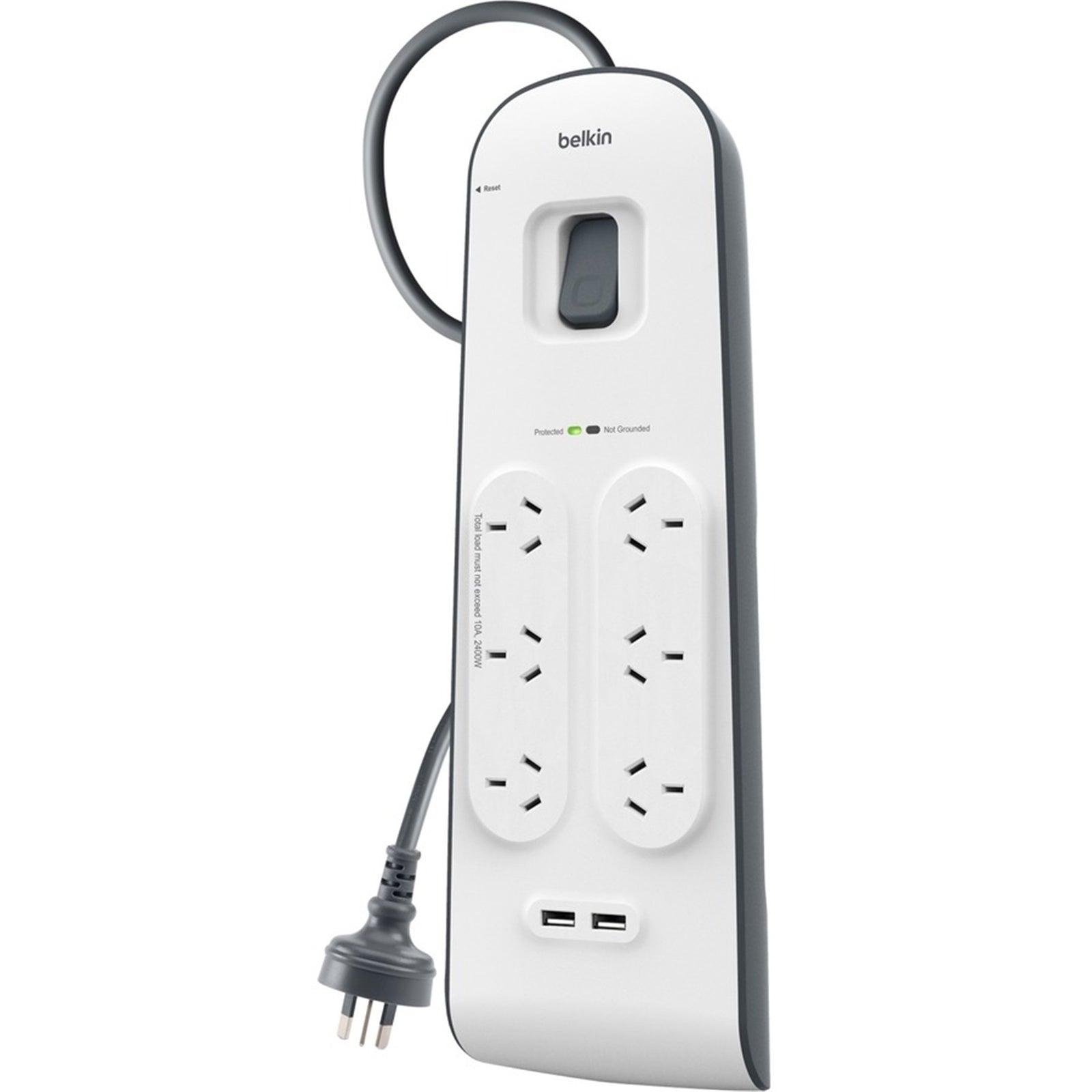 Belkin Surgemaster 6-Way 2m Cord with USB Charging