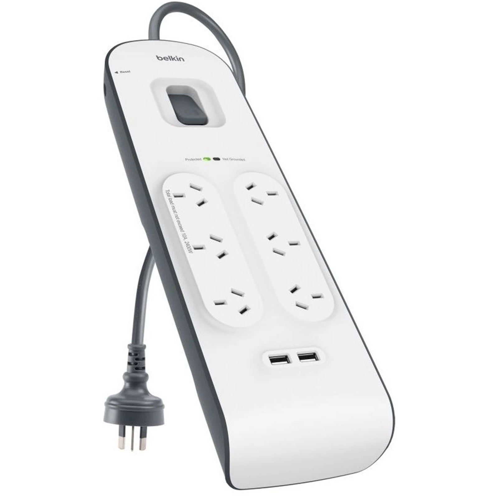 Belkin Surgemaster 6-Way 2m Cord with USB Charging