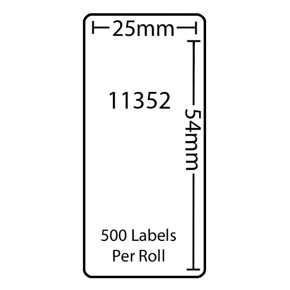 11352/S0722520 Compatible Dymo LW Multipurpose Label 25mm x 54mm White Roll 500