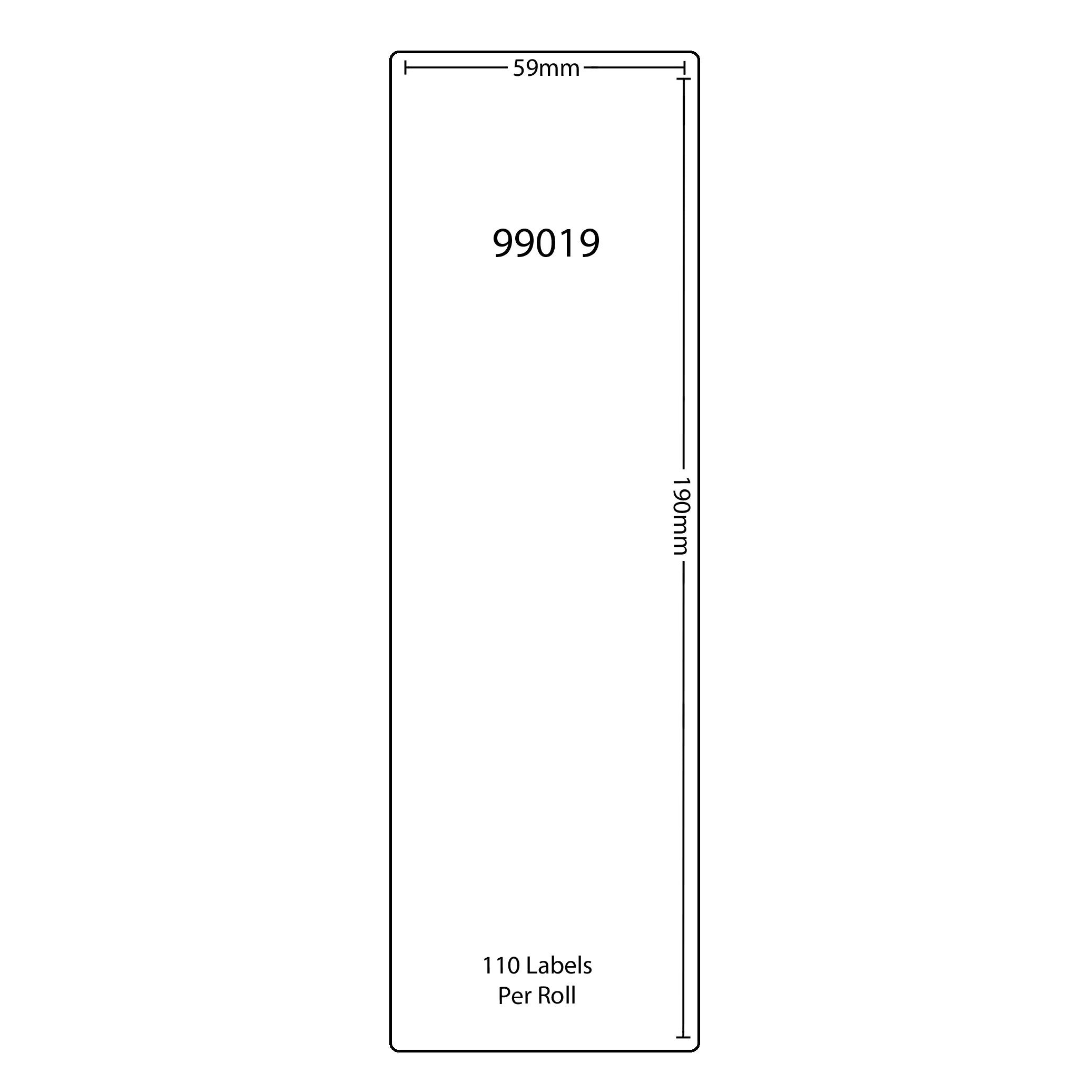 99019/S0722480 Compatible Dymo LW Lever Arch Label 59mm x 190mm White Roll