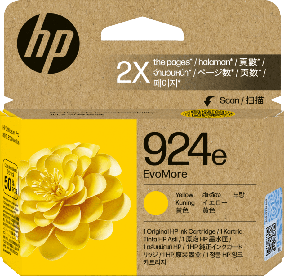 924E HP EvoMore High Capacity Yellow Ink Cartridge