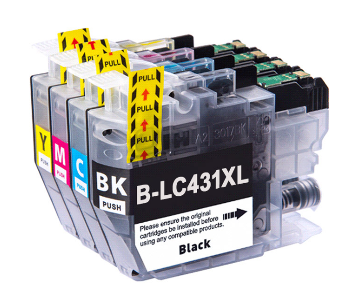 LC431XL Compatible Brother High Yield Compatible Set of 4 - Bk/C/M/Y