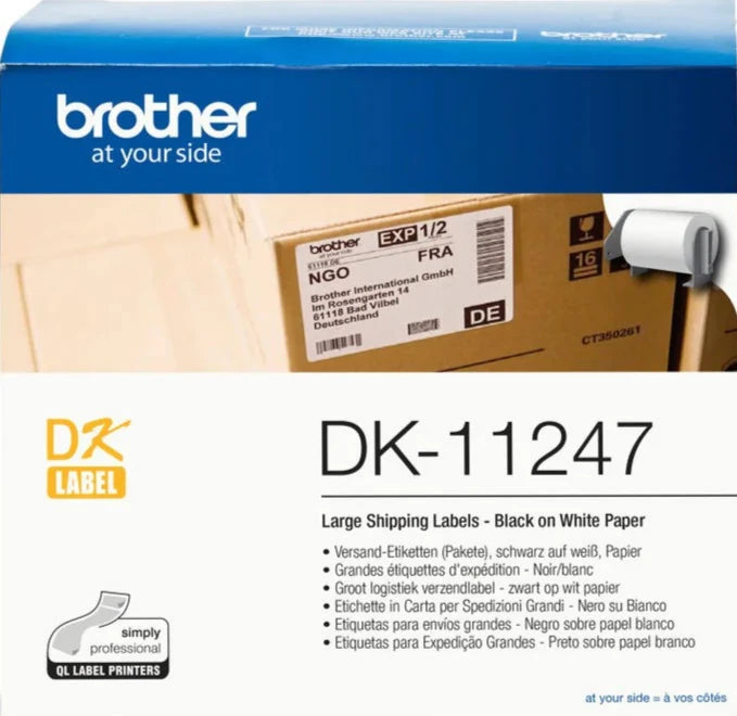 DK11247 Brother 103mm x 164mm Large Shipping Labels 180 per roll